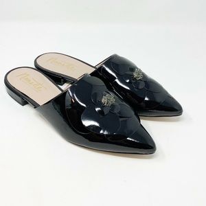 Nanette Lepore Alexandra Floral Mules Flats Patent